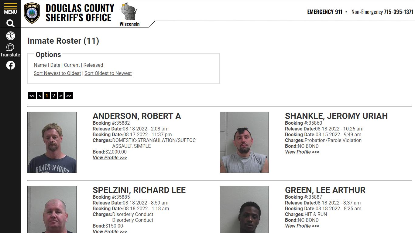 Inmate Roster - Released Inmates Booking Date Descending - Douglas ...